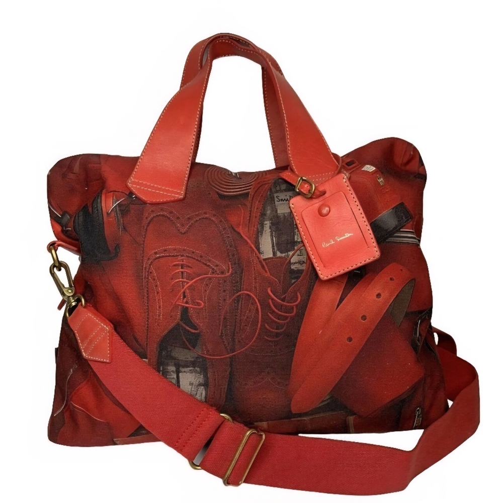 Paul Smith Red and Brown Tote Bag